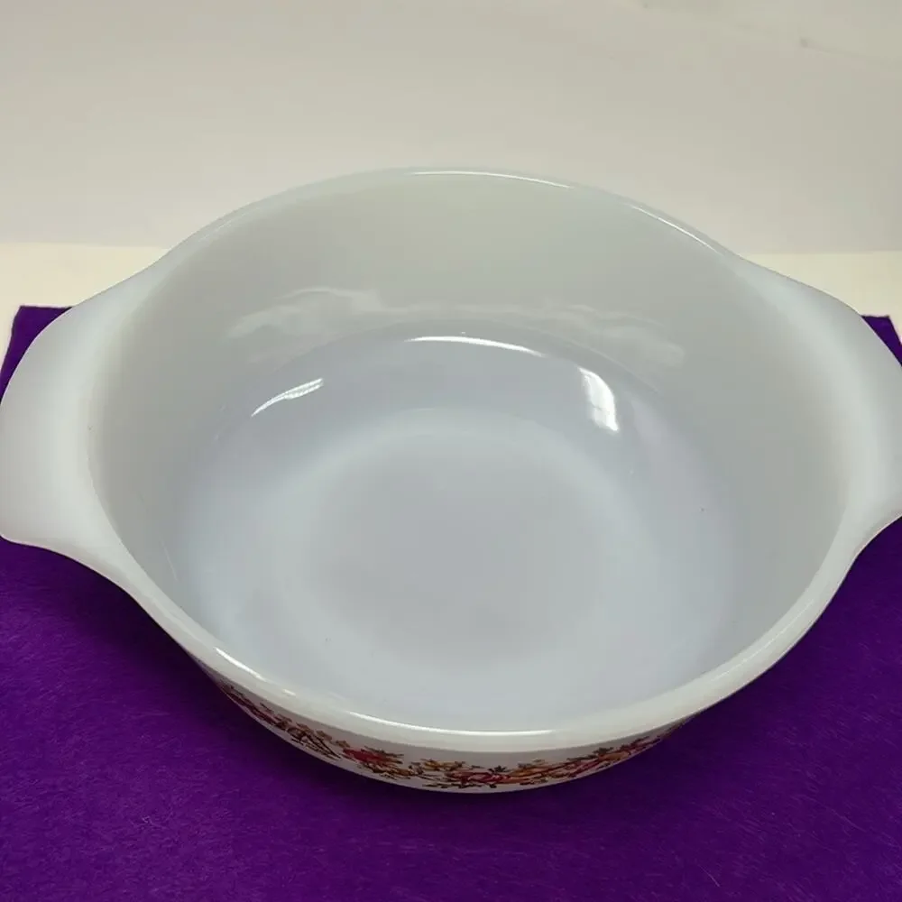 Vintage Anchor Hocking White Harvest Vegetable1 Quart Casserole Dish